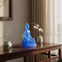 Therapeutic Buddha Statue Gold Foil Resin Buddha Sculpture Ornate Details