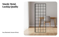 No-Drill Installation Iron Art Partition Panel Modern Design Hollow Grid Room Divider Long-Lasting Complimentary Standing Room Divider Multi-Functional for Apartment Dwellers, Away Ice Workers, Business Owners, Bedroom, Entrance Hall, Hotel, Restaurant
