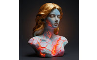 Maiden Bust Illuminated Female Head Sculpture Abstract for Collectors