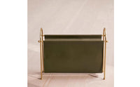 Magazine Rack with Leather Sling Space-Saving Organizer Stable for Living Room