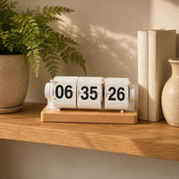 Desktop Flip Clock Hinged Cards Tabletop Timer Clock Easy to Gift Desk Decor
