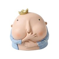 Pinching Nose Boy Sculpture, American Style Resin Figurine