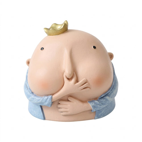 Pinching Nose Boy Sculpture, American Style Resin Figurine