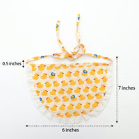 Cute Duck Print Dog Bandana and Scarf, Cloth Material Dog Bib with Tie-On Closure, Fashion Neckerchief for Small Medium and Large Samoyed Husky
