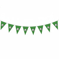 Soccer Themed Bunting Green Color Athletic Flag Banner Lightweight Party Decoration for Kids
