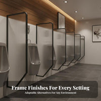 Fluted Glass Urinal Divider Privacy Protection Wall-Mounted Urinal Screen Minimalist Design Toilet Partition long-lasting for Contractors, Business Owners, Architects, Shopping Malls, Schools, Offices, Restaurants