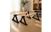 2 Pieces Upper-Body Press Stands with Wooden Grips Triangular Wooden Parallettes Compact Barres Pompes En Bois for Calisthenics Athletes, Home Gym