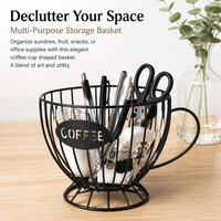 Luxury Retro Fruit Basket, Metal Wire Fruit Bowl for Dining Table, Cup Shaped Tabletop Storage, Sculptural Design