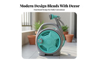 All-in-Single Design Water Hose Reel with Nozzle Easy Storage Portable Hose Reel Set Tangle-Tangle-Resistant for Balcony Watering