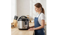 Stainless Steel Electric Pressure Cooker Digital Pressure Cooker with Removable Pot Programmable Multicooker Single-Touch for Home Cooks, Families, Kitchen, Countertop
