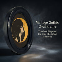 Photo Frame with Vintage Gothic Design for Family Pictures, Lightweight PVC Material Small Picture Ornate Oval Mum Gift