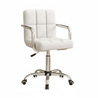 Quilted Rolling Task Chair Ergonomic Backrest Office Furniture for Adults, Women
