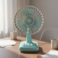Desk Fan with Metal Grille Space-Saving Retro Desktop Fan Classic for Office
