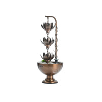 Fountain with Lotus Tiers 3-Tier Tabletop Fountain Metal for Meditation