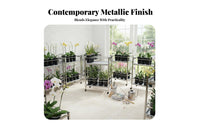 With Water Trays Multi-Tier Rolling Flowering Plant Rack Indoor and Outdoor Use Multi-Tiered Plant Stand Rust Resistant Flower Shelf Space-Saving for Apartment Dwellers, Homeowners, Gardeners, Balcony, Garden, Living Room, Bedroom
