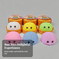 12 Pieces Soft Pastel Dumpling Squishy Cute Design Dumpling Squish Toy Clear Nozzle Bao Bun Squishy Gift Box
