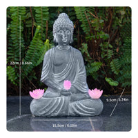 Solar Buddha Statue Meditating Buddha Night Light Warm White