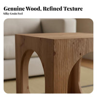 Sturdy Wood Block Table Wabi-Sabi Aesthetic Nightstand Distressed Finish Multifunctional for Interior Decorators, Students
