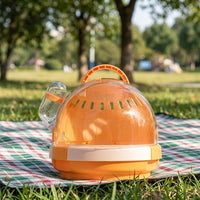 Portable Hamster Cage and Small Pet Carrier, Round Shape Travel Hamster Cage with Transparent Lid, Outdoor Use Small Pet Travel Carrier Case