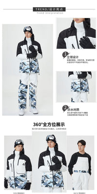 滑雪服女套装男冬季户外防风防水保暖加厚滑雪衣裤单板双板滑雪服