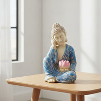 Buddha Statue with Tranquil Buddha Figurine Peaceful Sculpture for Tea Table, Garden