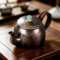 Handmade Copper Tea Kettle Vintage Copper Tea Kettle Portable Teapot with Lid for Home