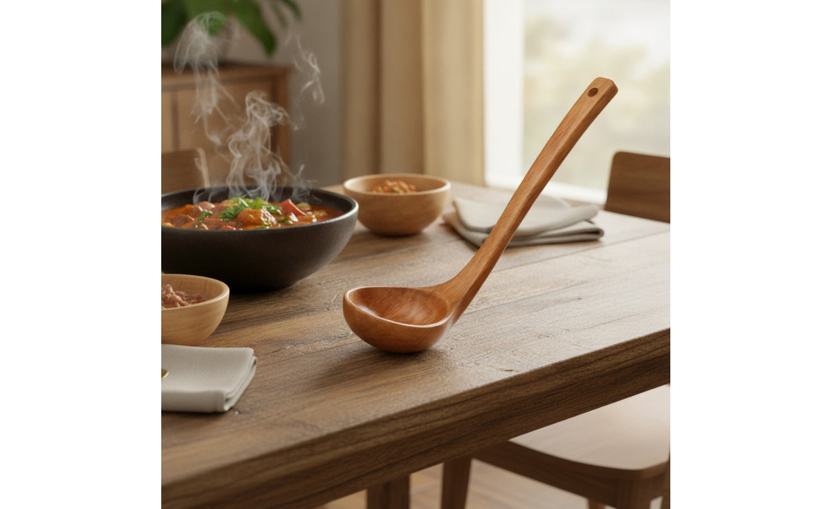 Wooden Soup Ladle Large-Capacity Soup Ladle Wood Grain Spoons for Home Cooks, Chefs, Kitchen, Restaurant, Cafeteria
