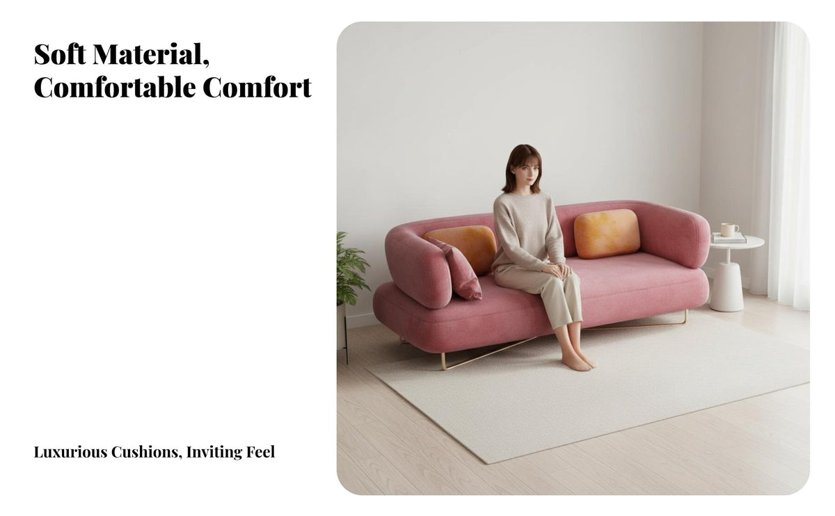 Nordic design upholstery Loveseat Minimalist stylistic Upholstered 2-Person Settee Space-Saving Love Seat Comfortable paddinging for Apartment Dwellers, Young Adults, Office Workers, Small areas, Lounge Area, Bedroom, Dorm
