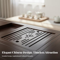 Integrated Beverage Ceremony Table Chinese Appearance & Layout Household Furniture Space-Saving for Homeowners, Renters, Living Room, Balcony