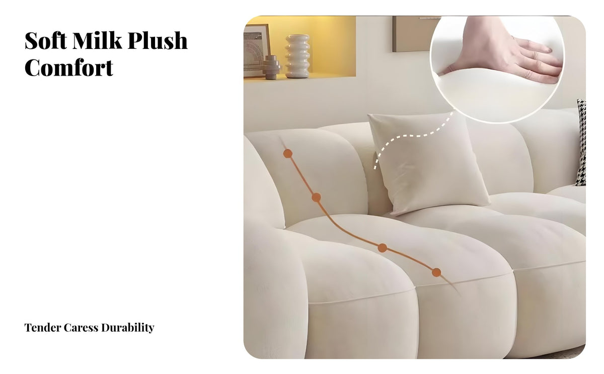 cumulusLike Comfort Puffy Modular Sofa Soft Textured Textile Modular Sectional with Chaise Rounded Edges Living Room Couch Modern Design for Apartment Dwellers, Business Owners, Interior Designers, Lounge Area, Beauty Salon, Sales Office, Bedroom