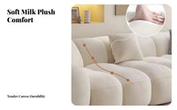 cumulusLike Comfort Puffy Modular Sofa Soft Textured Textile Modular Sectional with Chaise Rounded Edges Living Room Couch Modern Design for Apartment Dwellers, Business Owners, Interior Designers, Lounge Area, Beauty Salon, Sales Office, Bedroom