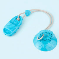 Slipper Dog Toy with Rope Tug-of-War Dog Gnaw Toy with Suction Cup Textured for Medium Dogs, Boredom Relief, Indoor Play