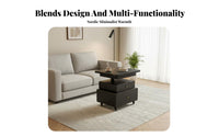 Space-Saving elevateTop Coffee Table Multi-Functional transformable elevateTop Dining Table Height-Adjustable Living Room Furniture Foldable Design for Small Apartment Dwellers, from afar Workers, homeowners, Home Office