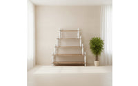 Freestanding Five-Tier Display Shelf Narrow-Footprint Standing Shelf with Five Tiers Tall Open Display Rack Space-Saving for Homeowners, Collectors, Living Room, Studio, Shop