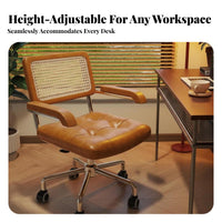 Cane-Back Nonice Armchair Support Swivel Seat Easy Assembly for Workspace