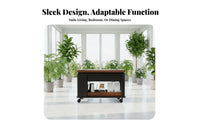 2-Tier Rolling Tea Trolley Space-Saving 2-Tier Rolling Cart Rotating Top adaptable Use for Apartment Dwellers, Students, Kitchen