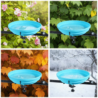 Plastic Birdbath with Clamp Shallow Heated Birdbath Easy to Install Hanging Bird Bath Long-Lasting for Garden