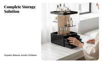 Rotating Multi-Tier Cosmetic Organizer Space-Saving Makeup Organizer