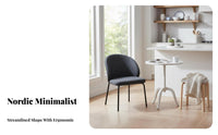 Curvedspine Padded Seat Nordic design Dining Room Chair Light Luxury long-lasting Frame for Interior Designers, Adults
