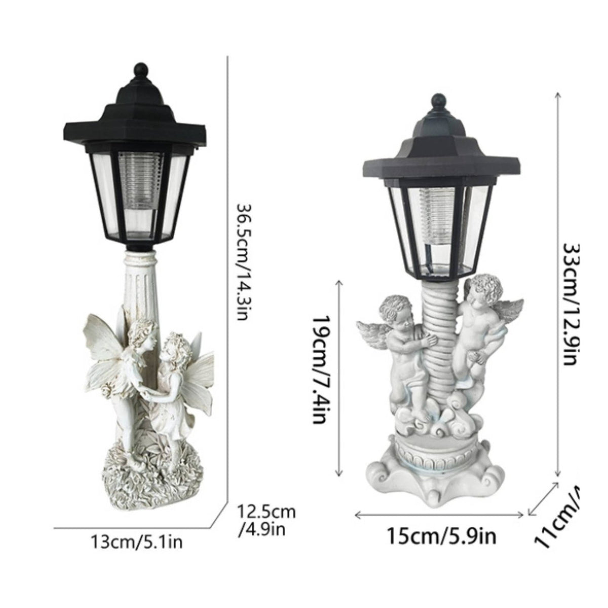 Resin Angel Lantern Outdoor Lighting Roman Post Garden Light for Lawn, Villa
