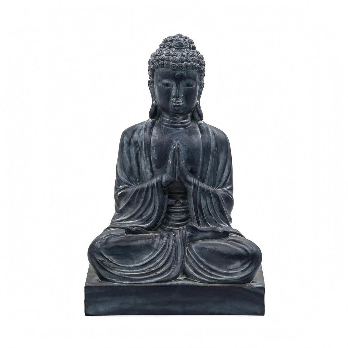 Seated Buddha Statue Dark Finish Spiritual Decor 30 Cm Tall for Garden, Tea Room