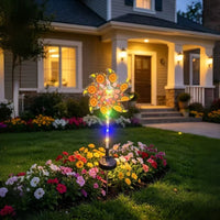 Solar-Powered LED Windmill Garden Light, Waterproof, Outdoor Decoration