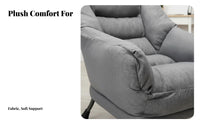 Upholstered rotating Armchair Comfortable Home Furniture Ergonomic Support Plush Padding for Adults, Homeowners