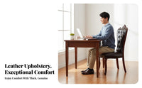 Button-Tufted Wooden Armchair Sturdy Wood Frame Upholstered Chair Ergonomic Rearrest Easy Assembly for Office Workers