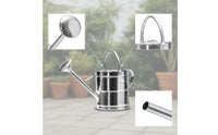 Stainless Steel Watering Can Long-Lasting Vessel Polished for Garden, Greenhouse