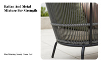 4 Pieces Weather-Resistant 4-Piece Woven Seating set Modern Design Patio Set Thick pads Garden Furniture Easy to Clean for Families, Adults, Homeowners, Balcony, Backyard, Deck, waterside