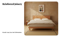 Floating Wooden Bedstead Nordic design Bed Frame Minimalist Aesthetic Bedroom Furniture for Apartment Dwellers, Adults, Small Living Spaces, Guest Room
