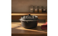 Dutch Oven with Bail Handle Campfire Pre Seasoned Iron Cooking Vessel with Lid Pre Seasoned Cooking Pot for Campers, Camping
