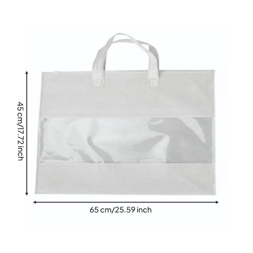 Pillow Storage Bag Large Capacity Clear Window Storage Bin Portable Handles