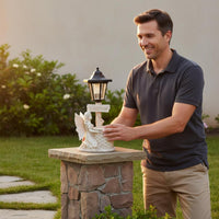 Solar Angel Statue Waterproof Resin Fairy Garden Light Welcome Sign for Patio